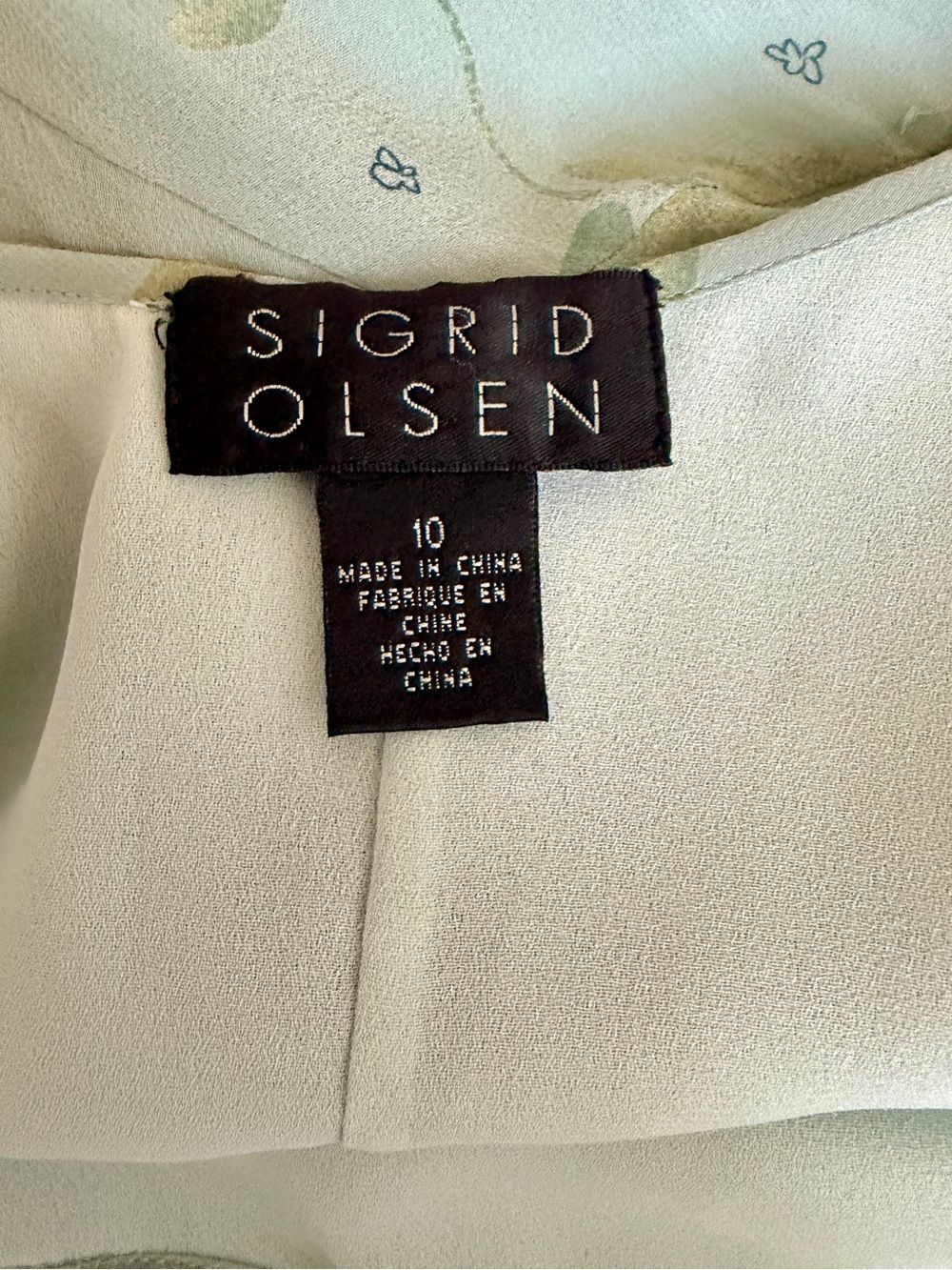 Sigrid Olsen Sky Blue Midi Slip Dress with Subtle Leaf Motif - Picture 4 of 5